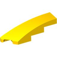 Lego Brick Wedged, Curved 1 x 4 with Stud Notch Left / Yellow