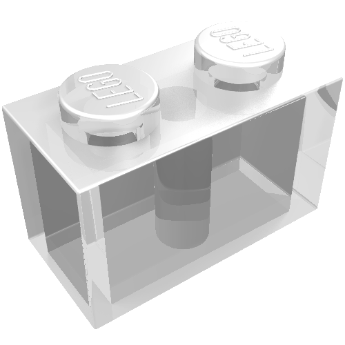 Lego Brick 1 x 2 / Trans-Clear