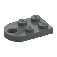 Lego Plate Special 3 x 2 with Rounded End, Hole / Dark Gray