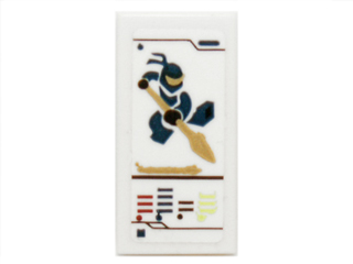 Lego Tile 1 x 2 with Ninjago Trading Card Game Jay Pattern (Sticker) - Set 70732