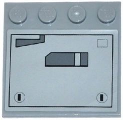 Lego Tile, Modified 4 x 4 with Studs on Edge with SW AT-DP Panels Pattern Model Left Side (Sticker) - Set 75083