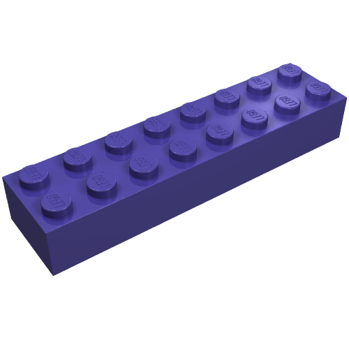 Lego Brick Magnet 2 x 8 / Dark Purple