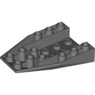 Lego Brick Wedged, Sloped Inverted 6 x 4 with 2 Stud Connections / Dark Bluish Gray