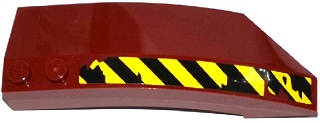 Lego Wedge 8 x 3 x 2 Open Left with Worn Black and Yellow Danger Stripes Pattern (Sticker) - Set 70735