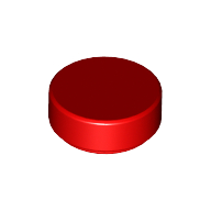 Lego Tile Round 1 x 1 / Red