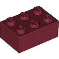 Lego Brick 2 x 3 / Dark Red