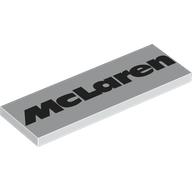 Lego Tile 2 x 6 with Black 'McLaren' Print / White