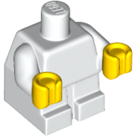 Lego Baby / Toddler Body with Fixed Arms and Yellow Hands / White