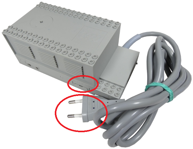 Lego Electric, Train 12V Transformer for 220V - Type 3 with Output Cover Plug (Continental European)