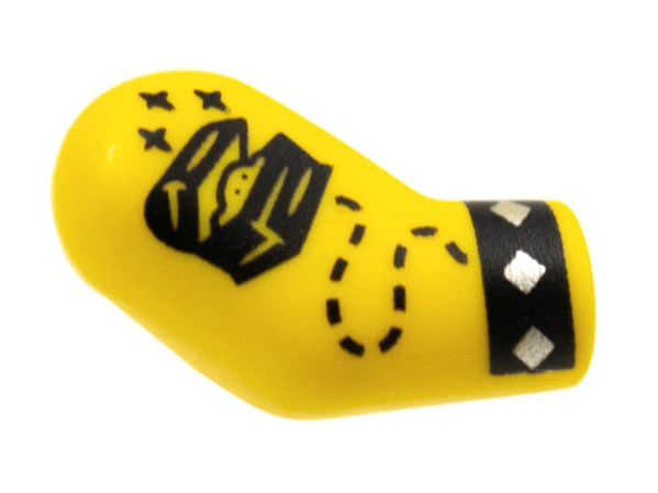 Lego Arm, Right with Cuffs and Tattoos Pattern / Yellow
