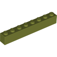Lego Brick 1 x 8 / Olive Green