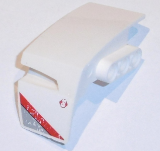 Lego Technic, Panel Car Mudguard Right with Light Bluish Gray and Red Stripes Pattern (Sticker) - Set 31313 / White