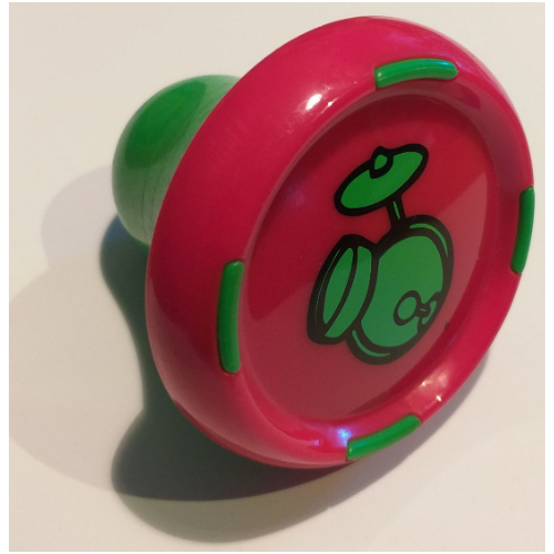 Lego Music Builder Sound Plug with Bright Green Base and Bright Green Drum Kit Print / Red
