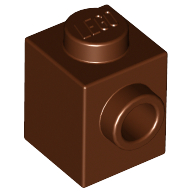 Lego Brick Special 1 x 1 with Stud on 1 Side / Reddish Brown