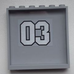 Lego Panel 1 x 6 x 5 with '03' Pattern on Inside (Sticker) - Set 9486