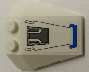 Lego Wedge 4 x 4 Triple with Stud Notches with SW Engine Vent Hole Pattern (Sticker) - Set 9525 / White