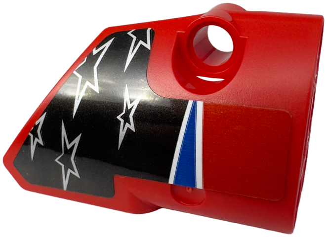 Lego Technic, Panel Fairing # 2 Small Smooth Short, Side B with 5 Silver Stars and Blue and White Stripes Pattern (Sticker) - Set 42153