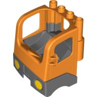 Lego Duplo Truck Semi-Tractor Cab with Dark Bluish Gray Base / Orange