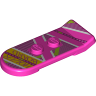 Lego Equipment Hoverboard with Magenta, White and Lime Shapes and 'HOVER BOARD' Print / Dark Pink