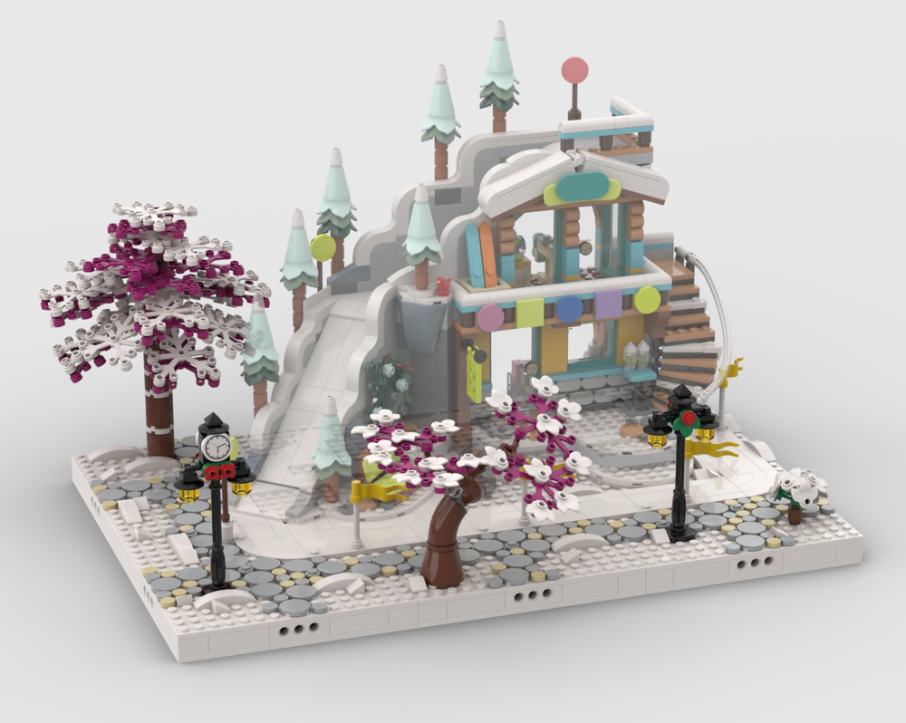 Lego Winter Village - Display for set 41756 - Holiday Ski Slope and Café