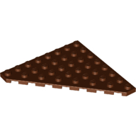Lego Wedge Plate 8 x 8 Cut Corner / Reddish Brown