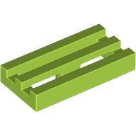Lego Tile Special 1 x 2 Grille with Bottom Groove / Lime