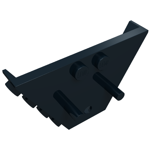 Lego Panel, Trapezoid, Tipper End Flat with Pins, 1 x 2 Anti-studs / Black