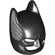 Lego Mask, Batman Cowl with White Eyes pattern with Silver Plating print