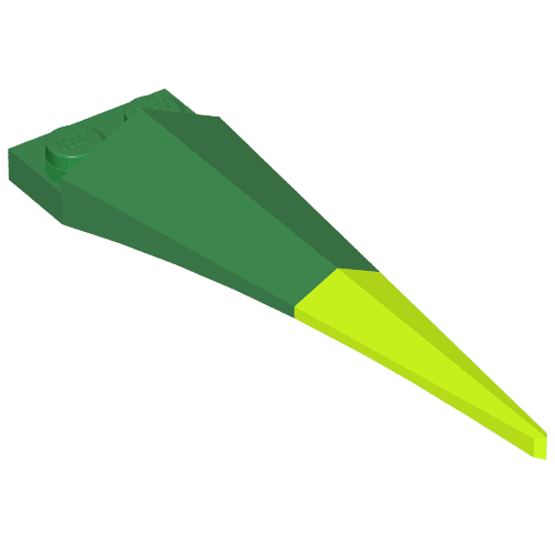 Lego Plate Special 1 x 2 with Angular Extension and Flexible Lime Tip / Green