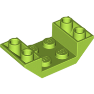 Lego Brick Sloped Inverted 45° 4 x 2 Double with 2 x 2 Recessed / Lime