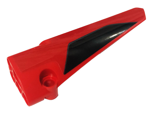 Lego Technic, Panel Fairing # 6 Long Smooth, Side B with Black Stripe Pattern (Sticker) - Set 42107