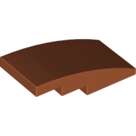 Lego Brick Curved 4 x 2 No Studs / Dark Orange