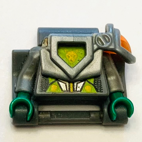 Lego Watch, Link, Extra Long with Minifigure Torso with Silver and Green Armour Print, Dark Bluish Gray Arms, Green Hands / Dark Bluish Gray