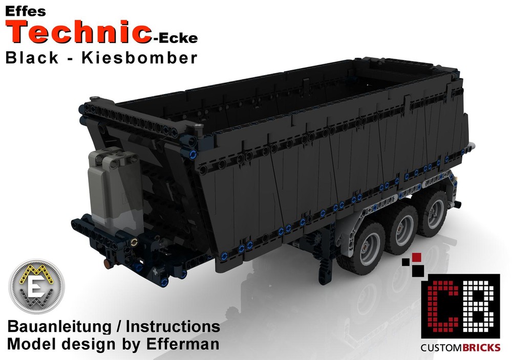 Lego Custom RC tipping semitrailer - black