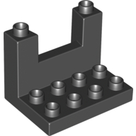 Lego Duplo Plate 3 x 4 x 2 1/3 Rampart / Reddish Brown