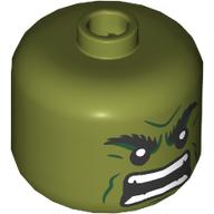Lego Bigfig Head Hulk, Angry Scream print / Olive Green