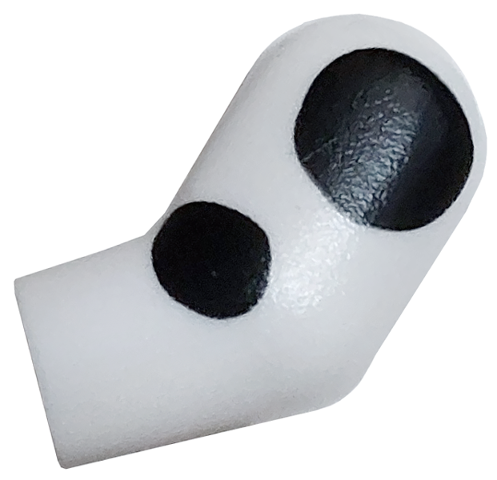 Lego Arm, Left with Black Dalmatian Spots Pattern / White