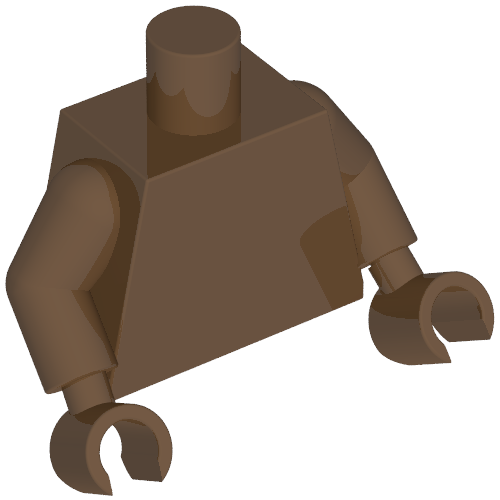Lego Torso, Brown Arms, Brown Hands [Plain] / Brown