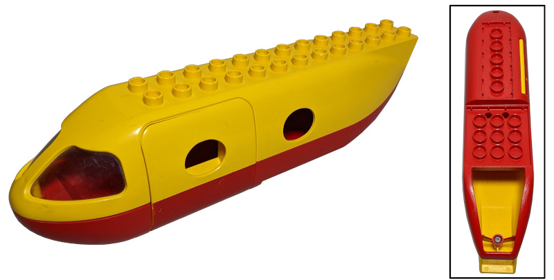 Lego Duplo Airplane Jetliner Fuselage with Red Base / Yellow
