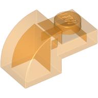 Lego Brick Curved 1 x 2 x 1 with Curved Top / Trans-Orange