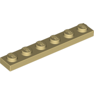 Lego Plate 1 x 6 / Tan