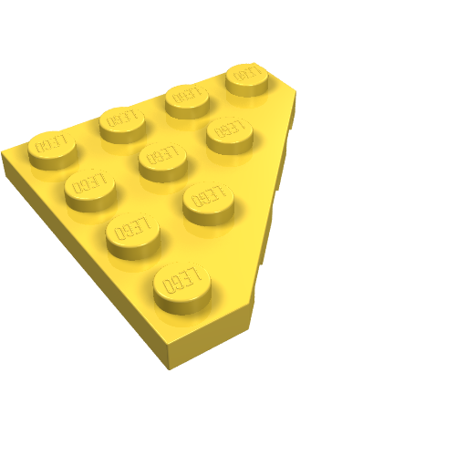 Lego Wedge Plate 4 x 4 Cut Corner / Yellow