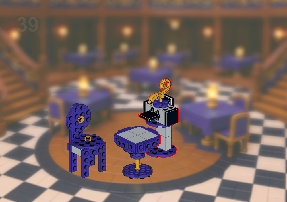 Lego Chair, table and tap from the Baratie