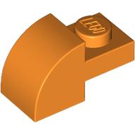 Lego Brick Curved 1 x 2 x 1 with Curved Top / Orange