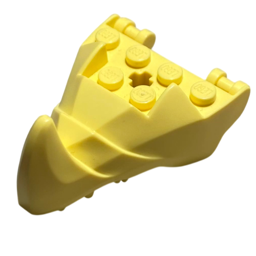 Lego Creature Body Part, Dragon Head Lower Jaw with 6 Studs on Top, Spike, Teeth [Plain] / Bright Light Yellow
