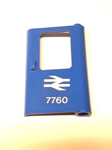 Lego Door 1 x 4 x 5 Train Right, Thin Support at Bottom with British Railways Train Logo and '7760' Pattern (Sticker) - Set 7760