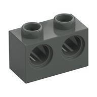 Lego Technic Brick 1 x 2 [2 Pin Holes] / Dark Gray