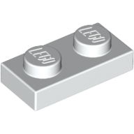 Lego Plate 1 x 2 / White