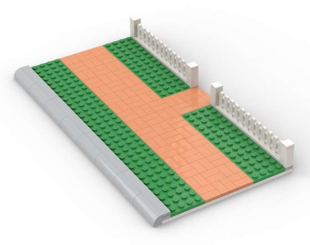 Lego Suburban red brick sidewalk