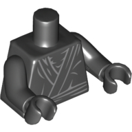 Lego Torso Layered Robe with Belt Print, Black Arms and Hands / Black